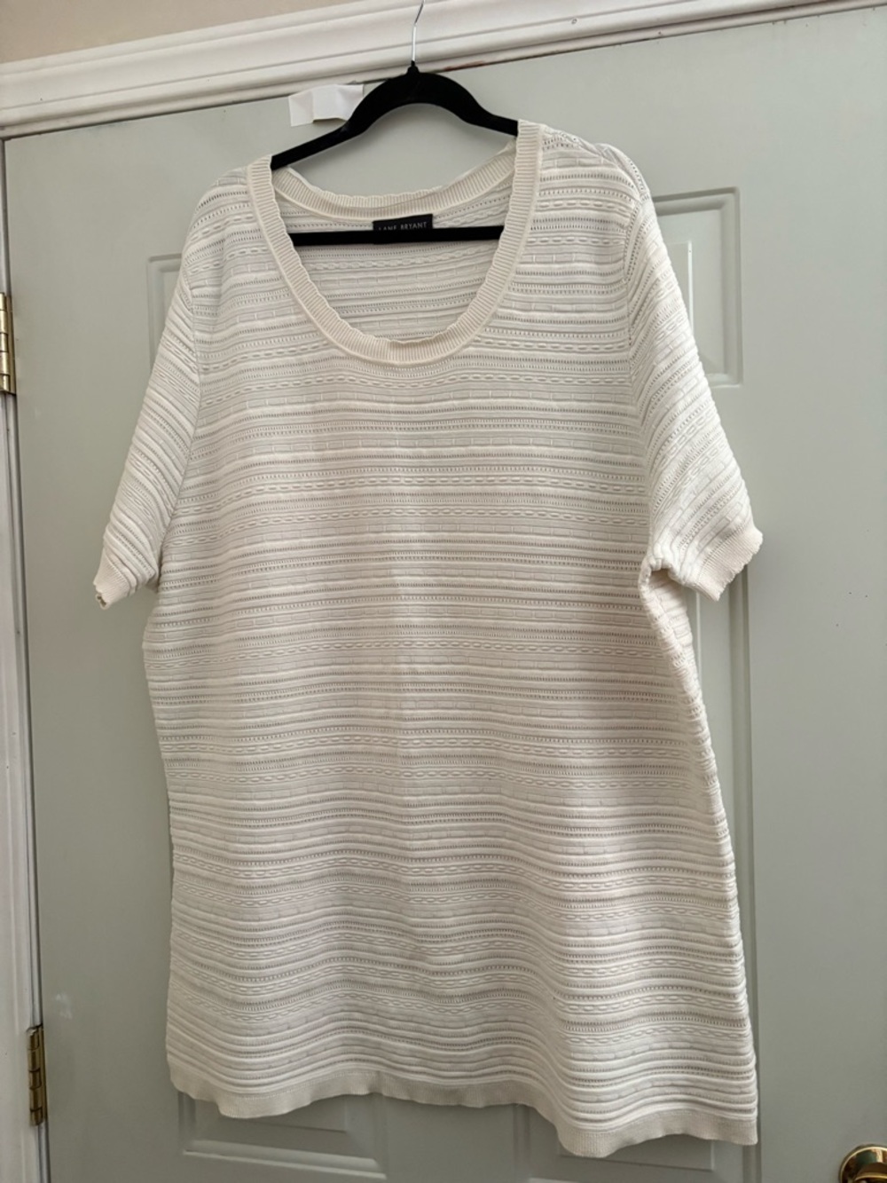 Lane Bryant Cream Knit Crewneck Sweater